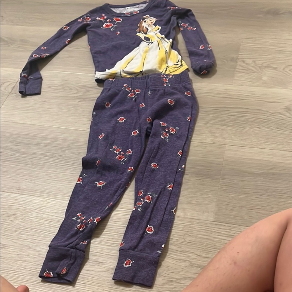 Disney Purple Pajama Set with Belle Princess Design size 4